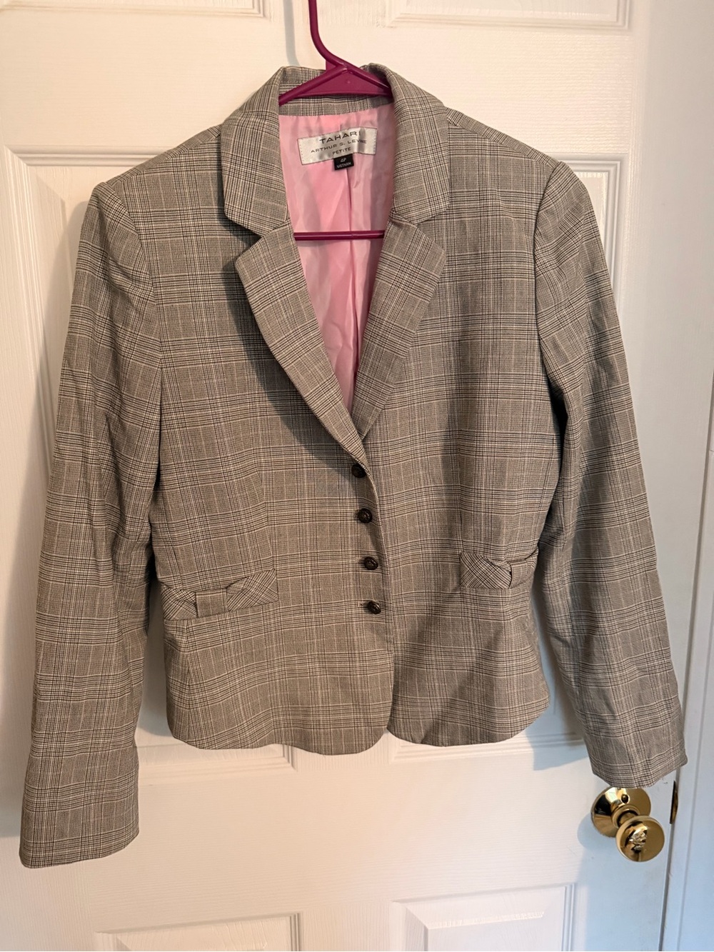 Tahari Grey Plaid Women’s Tailored Blazer
